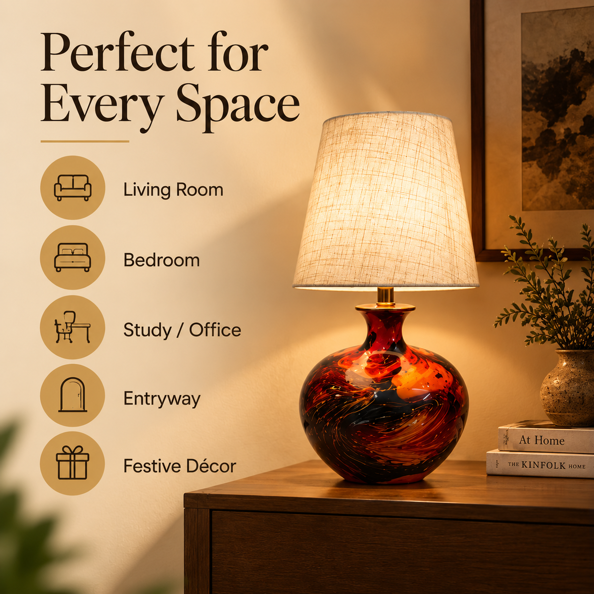 Ember Swirl Statement Table Lamp