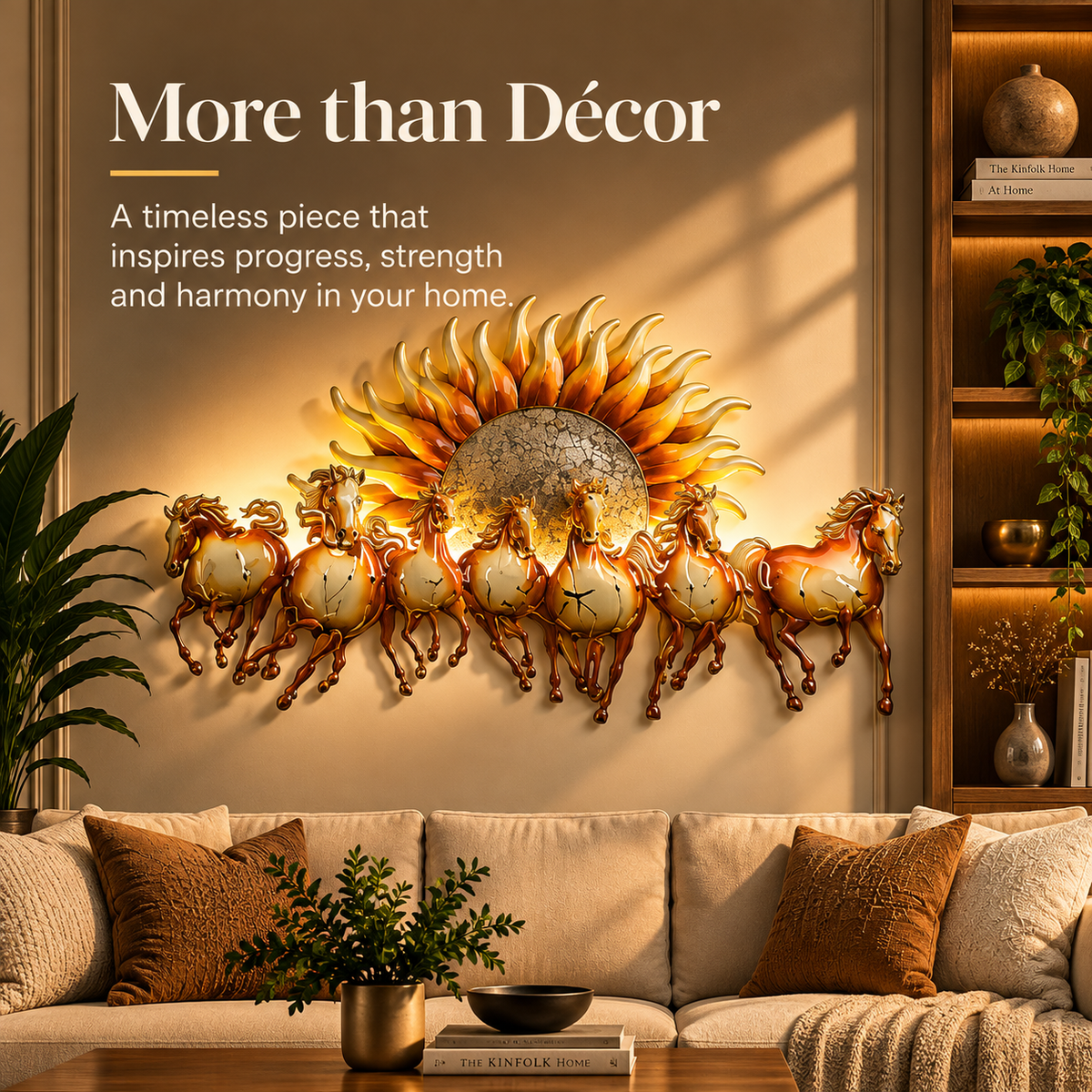 Seven Horses Sunburst Wall Décor