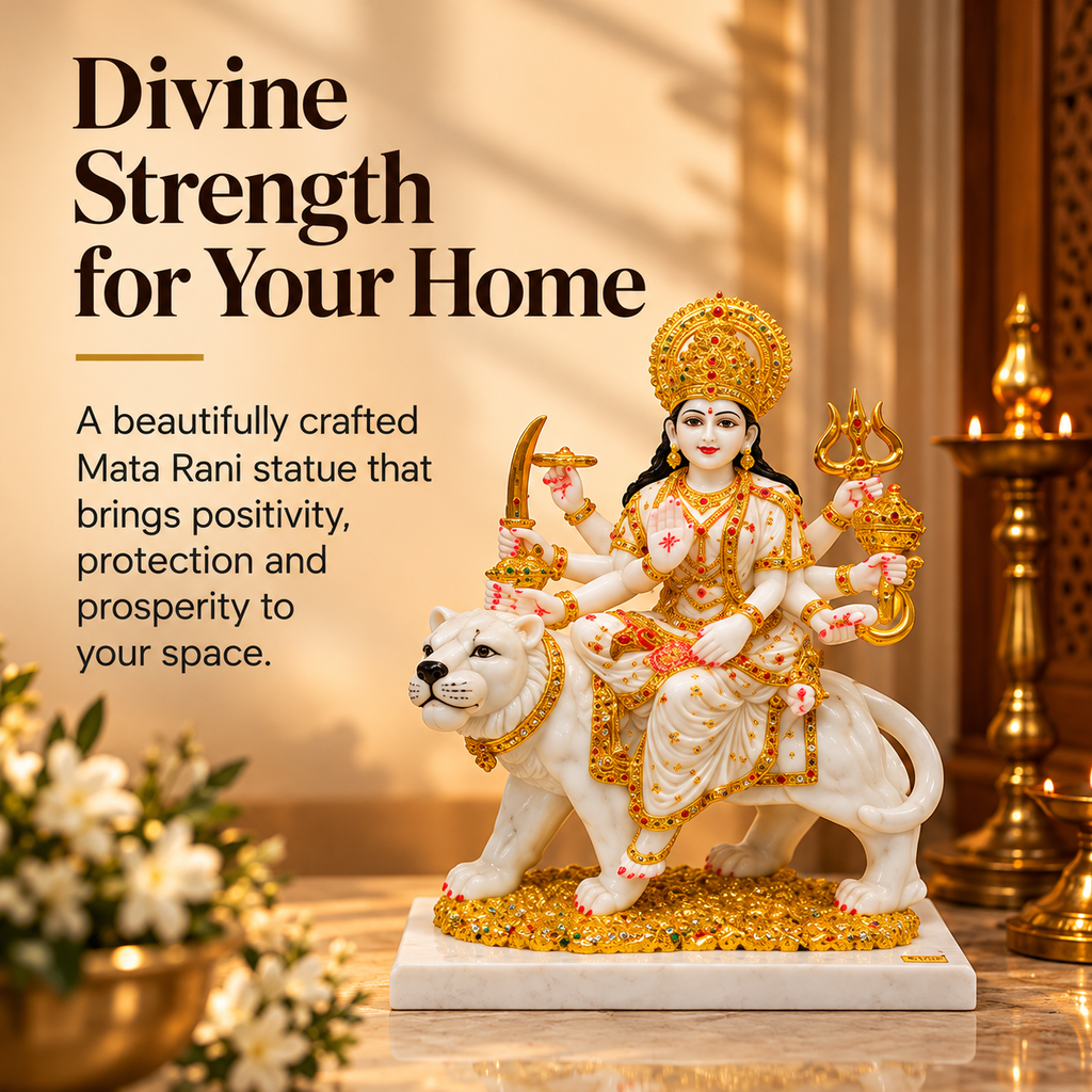 Mata Rani on White Tiger Idol – White & Gold