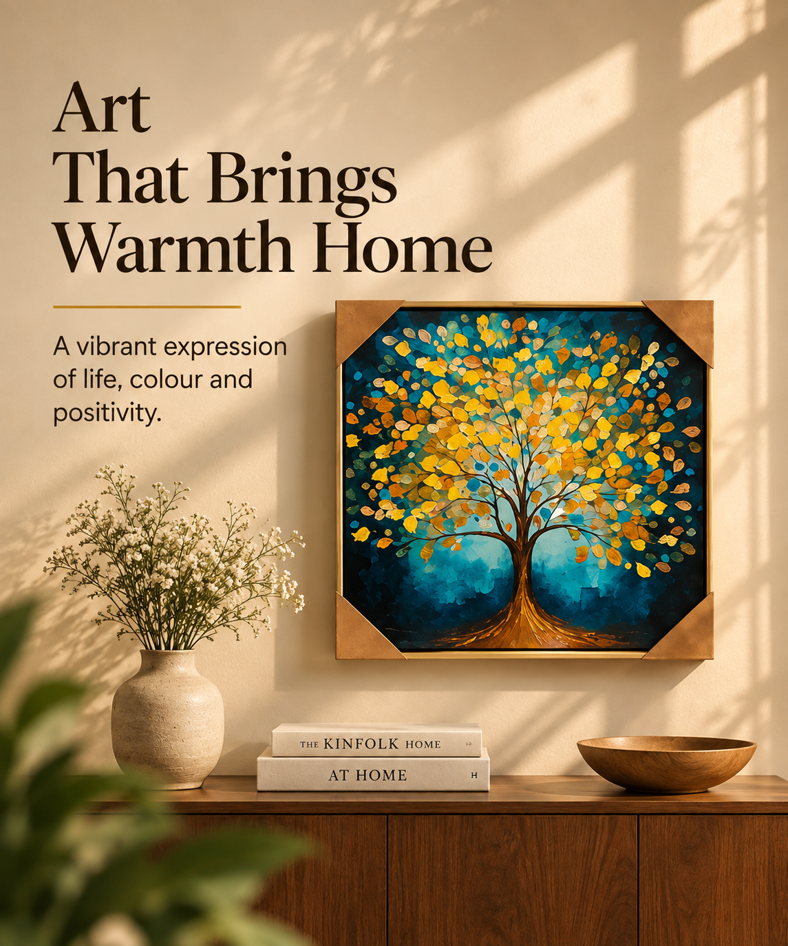 Golden Tree of Life Framed Wall Art