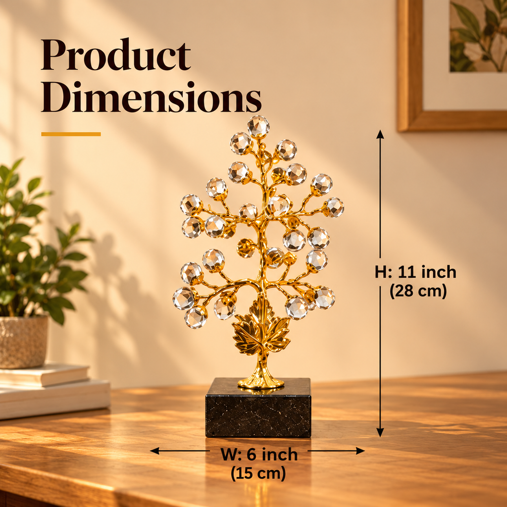 Crystal Tree Décor Showpiece – Gold Finish