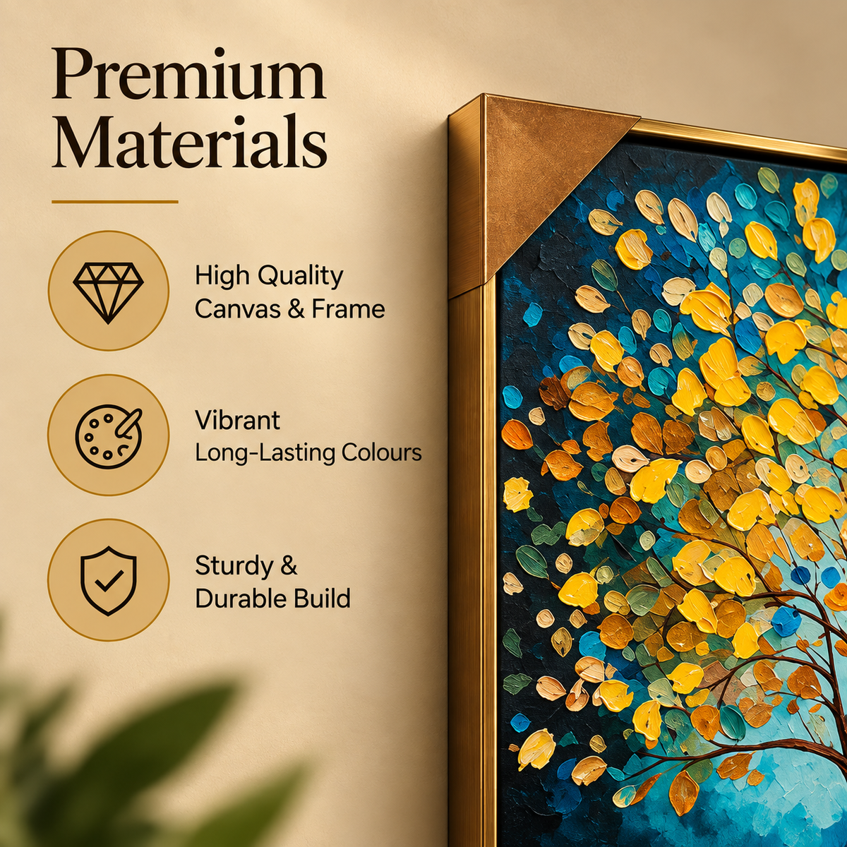 Golden Tree of Life Framed Wall Art