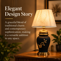 Midnight Bloom Black & Gold Table Lamp