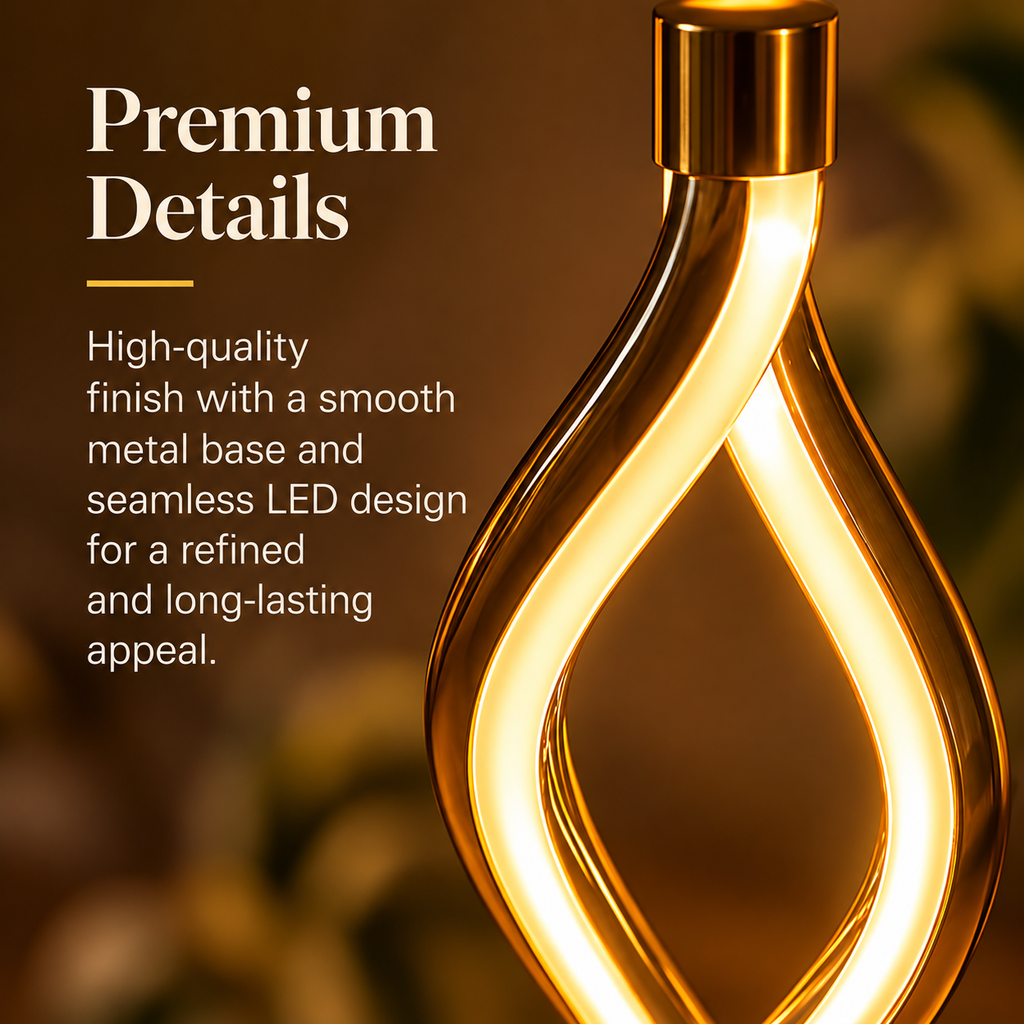 Infinity Twist LED Table Lamp – Warm Gold