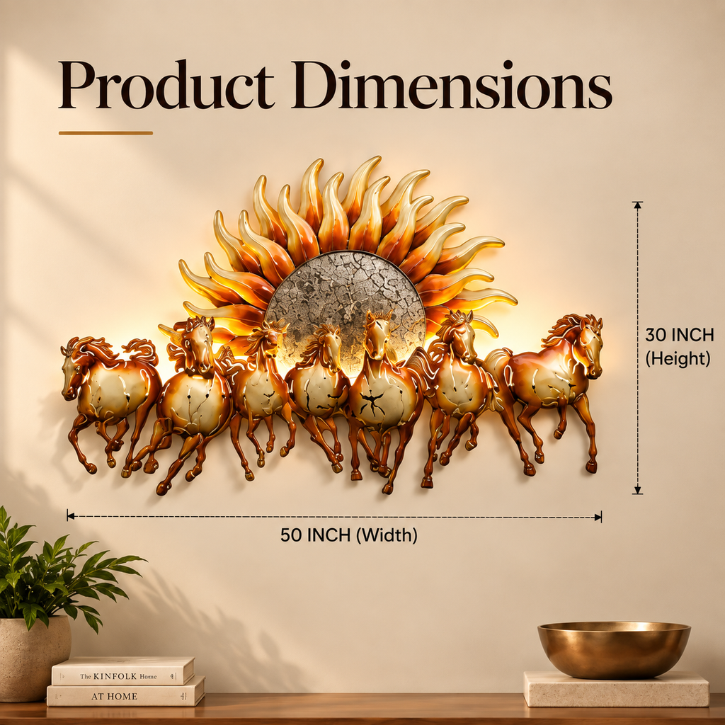 Seven Horses Sunburst Wall Décor