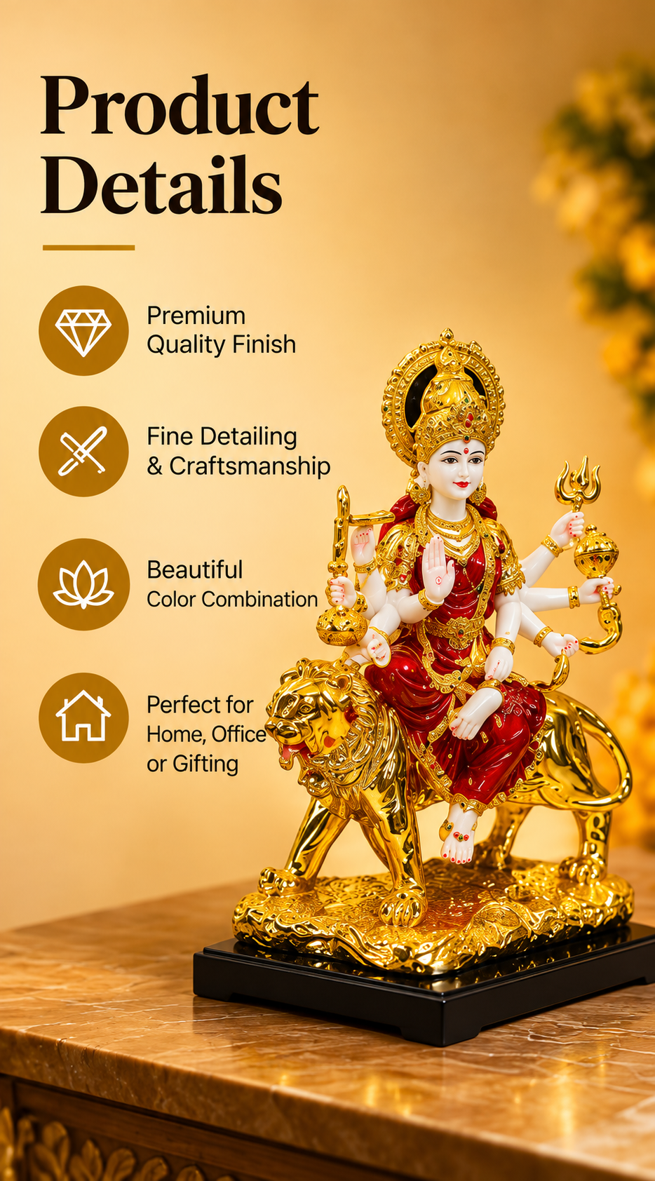 Divine Grace Mata Rani Idol with Lion