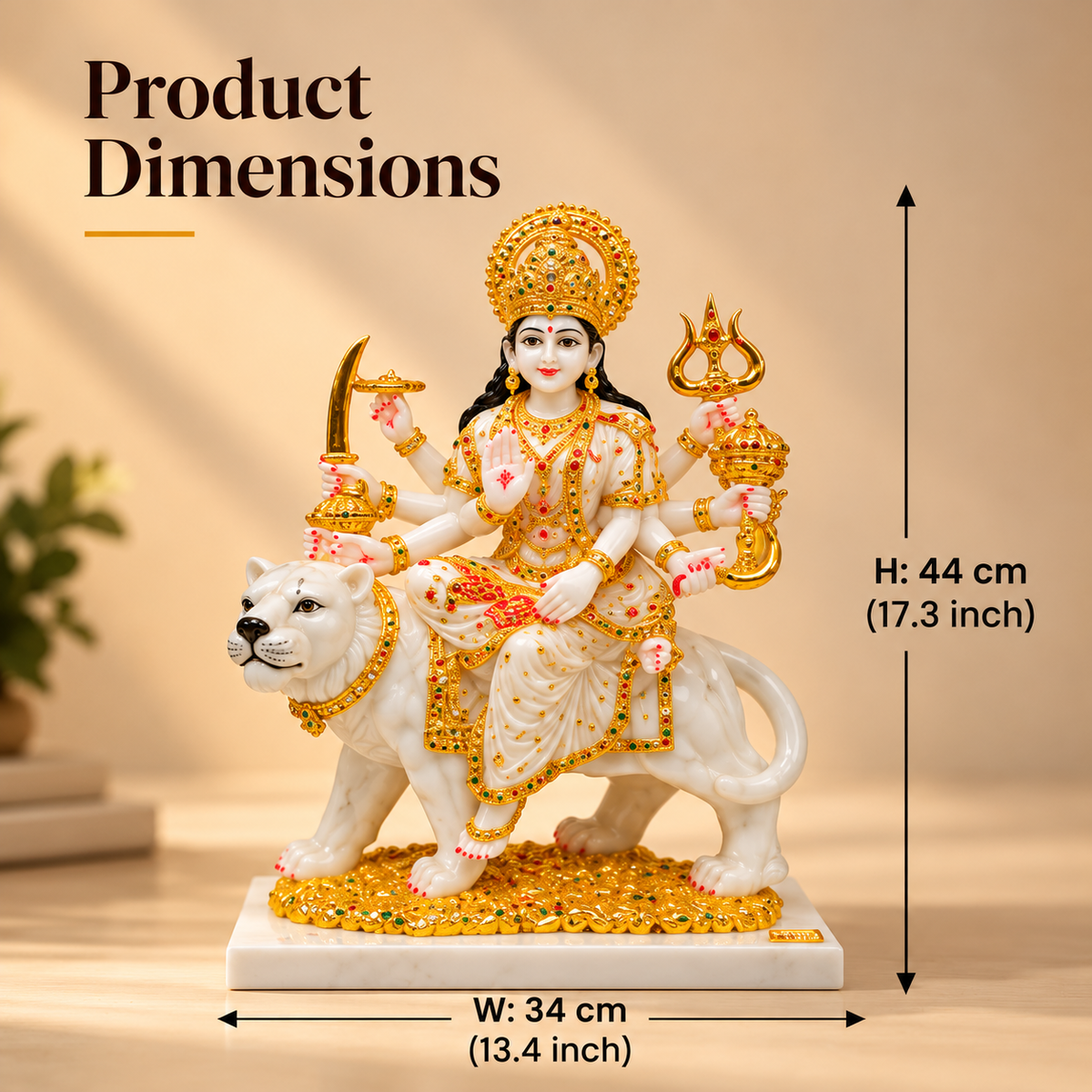 Mata Rani on White Tiger Idol – White & Gold