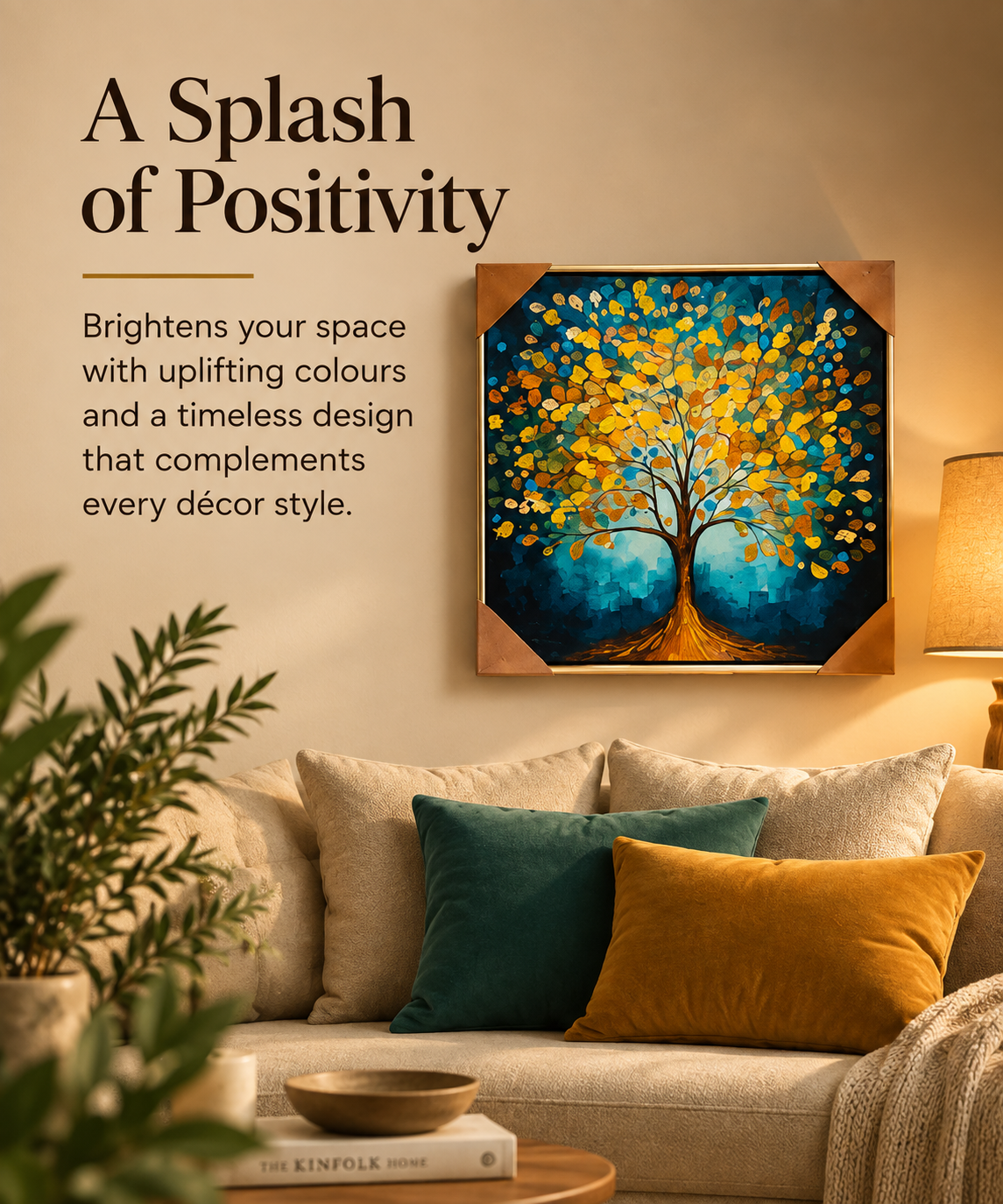 Golden Tree of Life Framed Wall Art