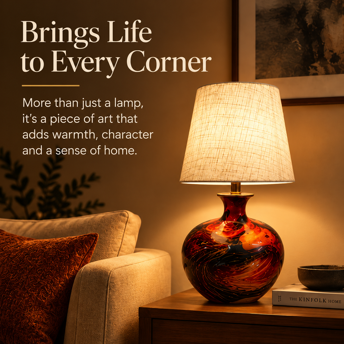 Ember Swirl Statement Table Lamp