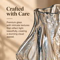 Sculpted Clear Glass Vase – Artistic Flow Design