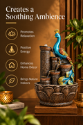 Peacock Cascade Tabletop Water Fountain