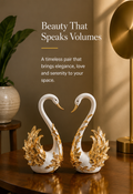 Golden Grace Swan Pair – White & Gold