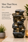 Illuminated Cascade Rock Water Fountain – 37 Inch