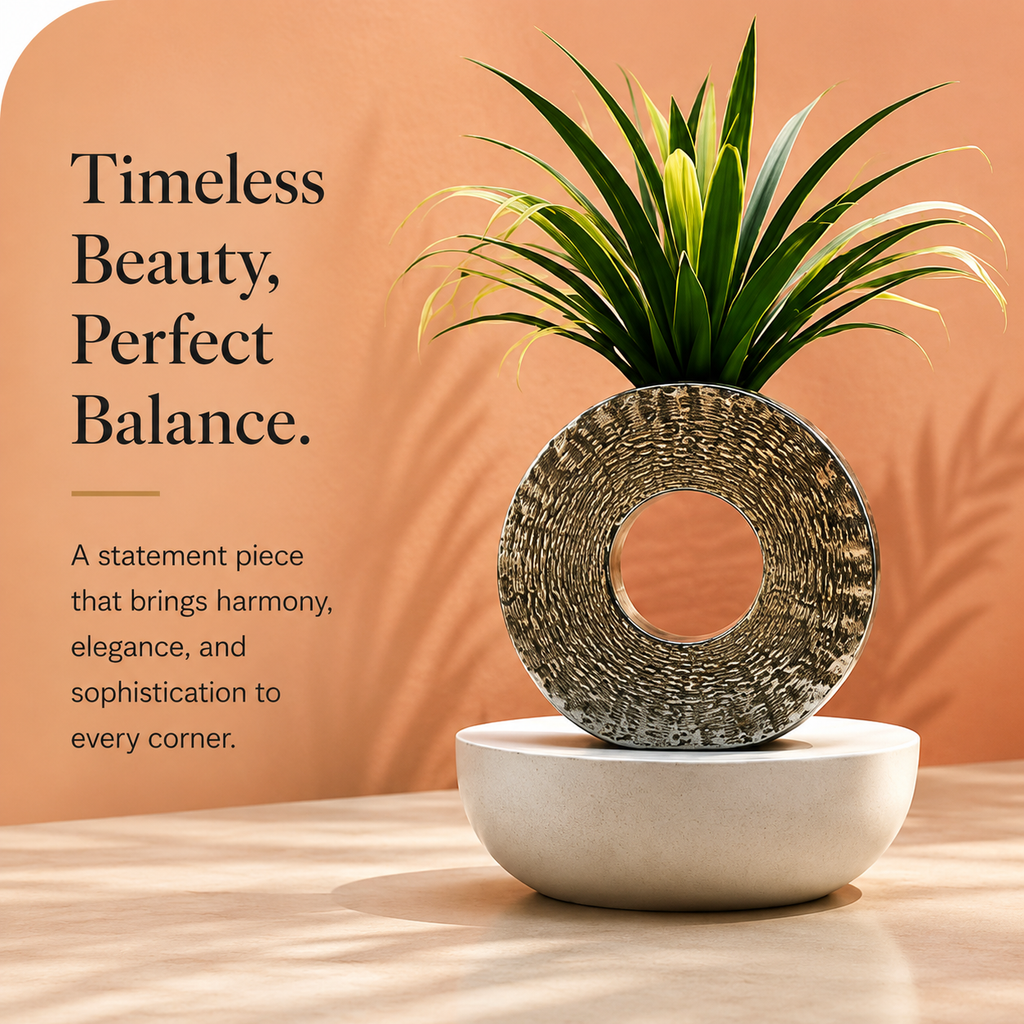 Aurelia Textured Ring Vase – 10 Inch