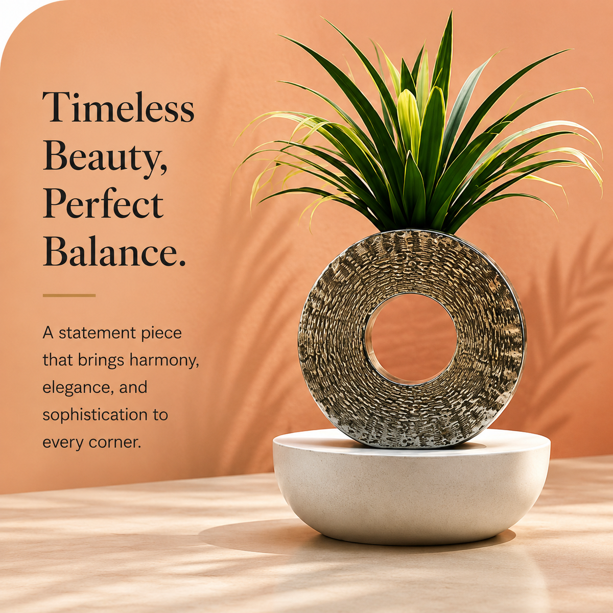 Aurelia Textured Ring Vase – 10 Inch