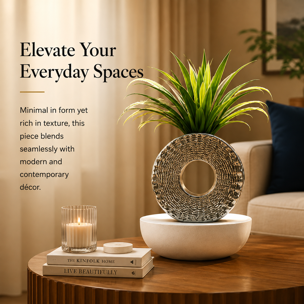 Aurelia Textured Ring Vase – 10 Inch