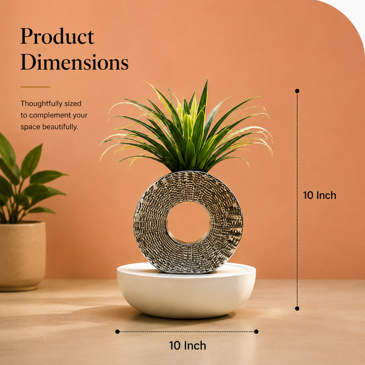 Aurelia Textured Ring Vase – 10 Inch