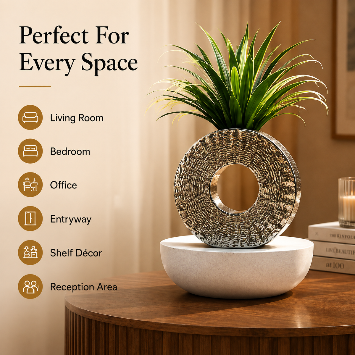 Aurelia Textured Ring Vase – 10 Inch