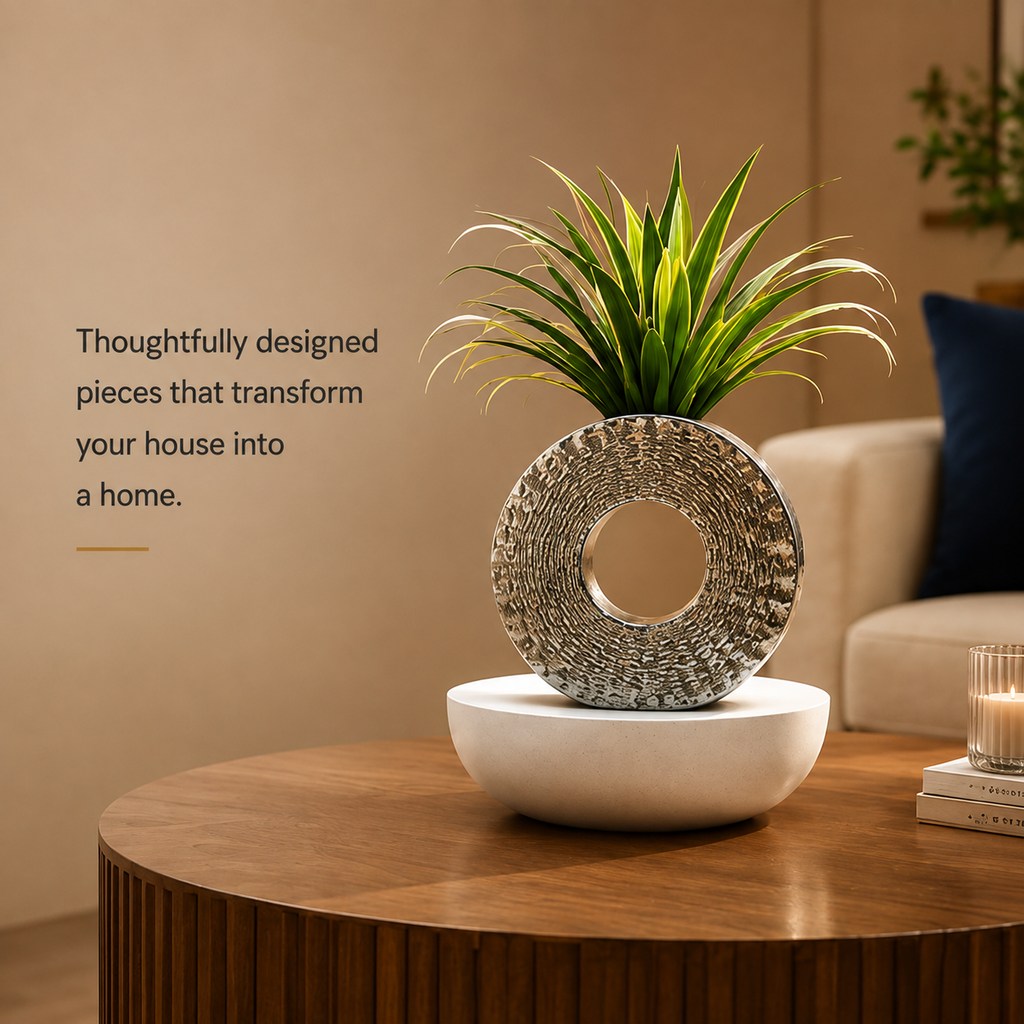 Aurelia Textured Ring Vase – 10 Inch