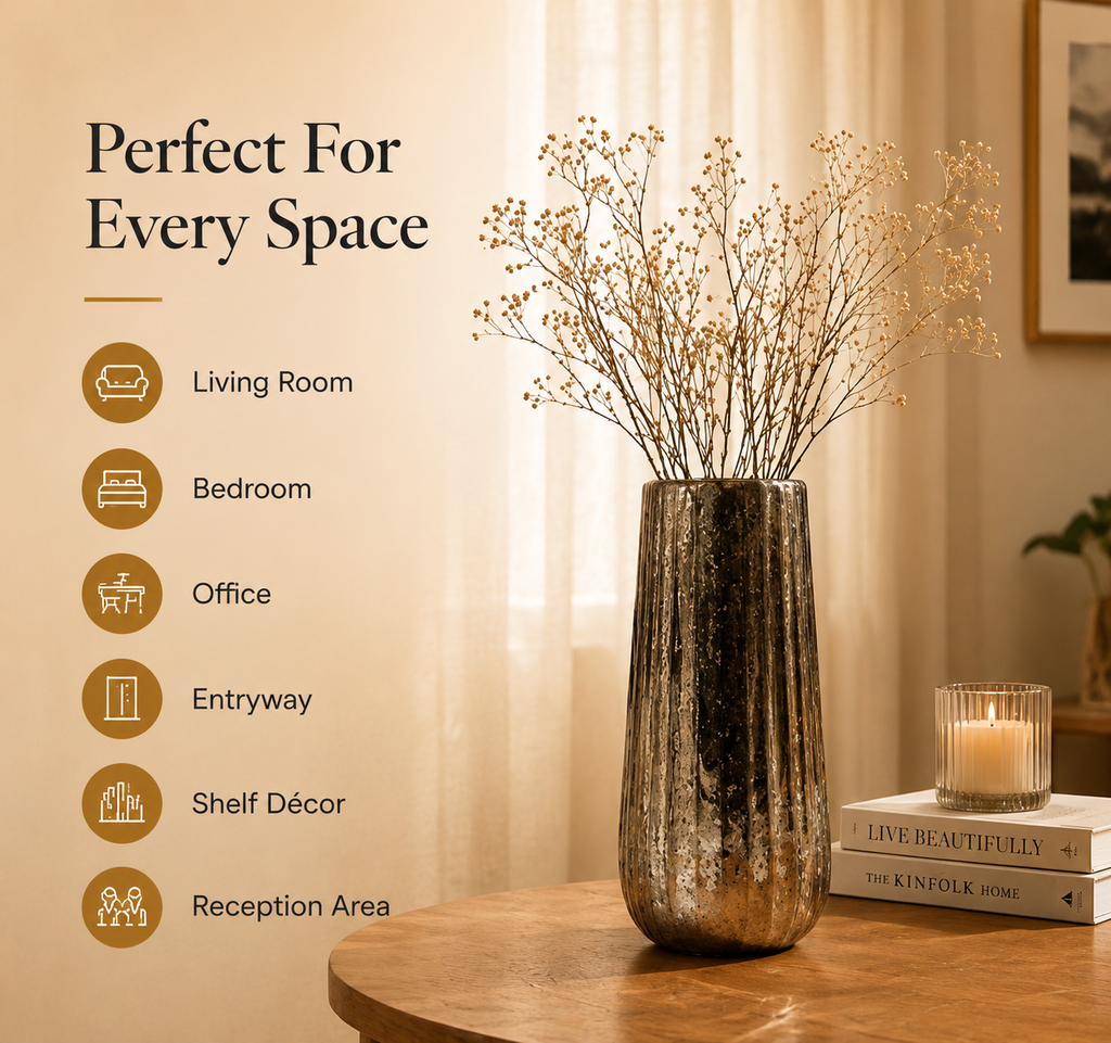Aurelia Textured Bronze Vase – 13 Inch