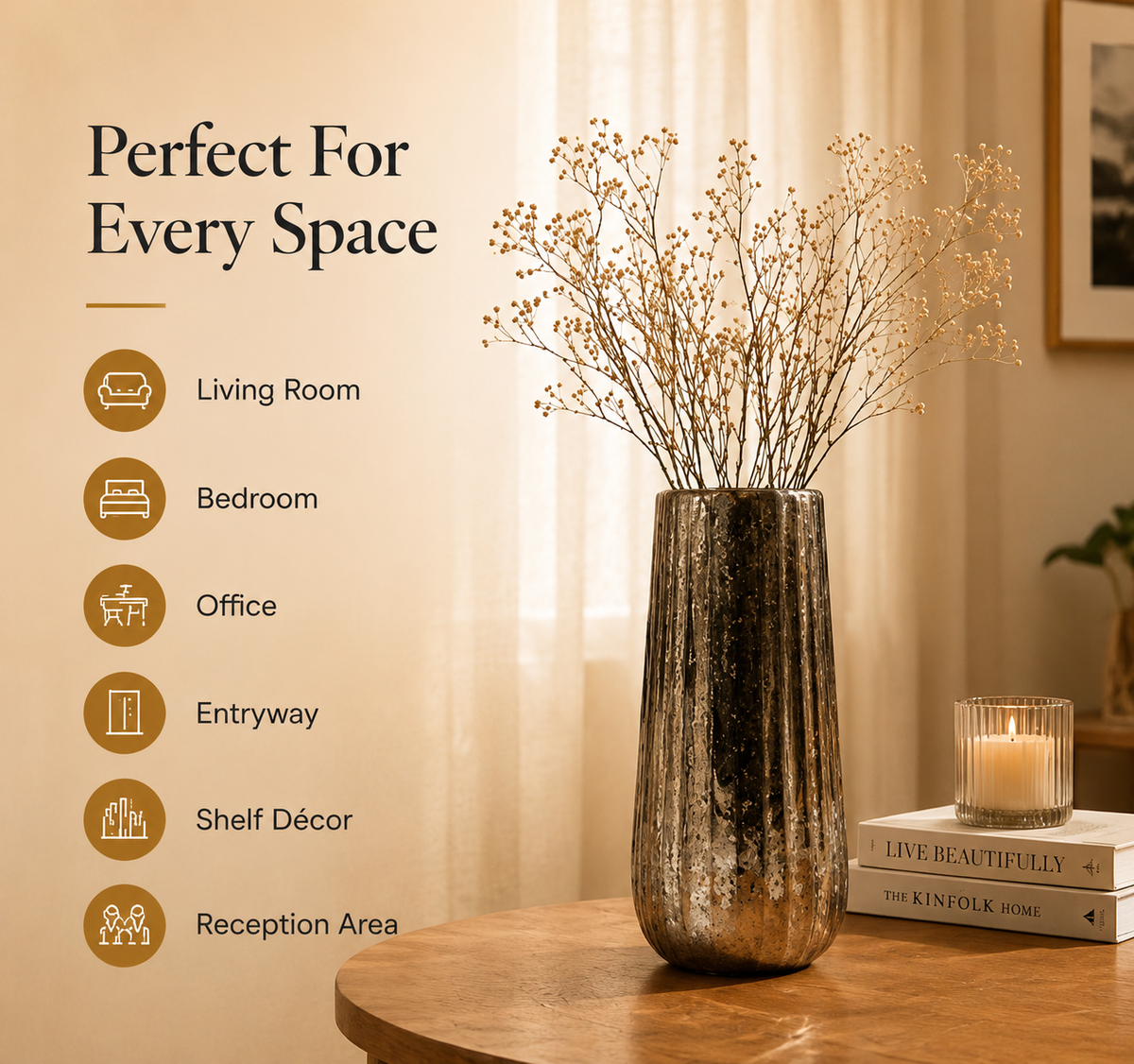 Aurelia Textured Bronze Vase – 13 Inch
