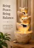 LED Cascading Tabletop Water Fountain – Zen Indoor Relaxation Fountain with Warm Light