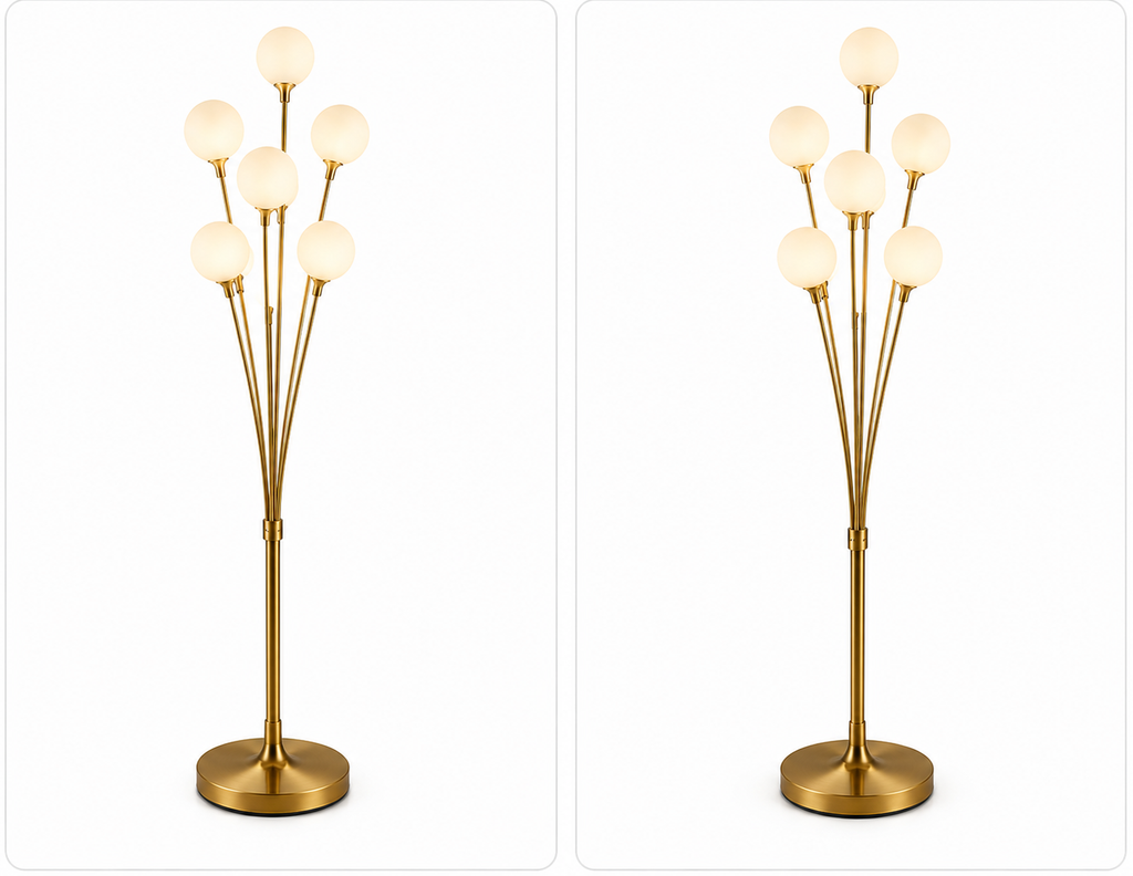 Modern 9-Light Gold Globe Floor Lamp – Contemporary LED Standing Lamp