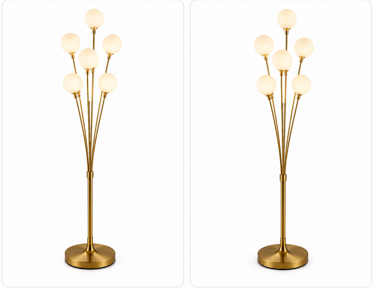 Modern 9-Light Gold Globe Floor Lamp – Contemporary LED Standing Lamp