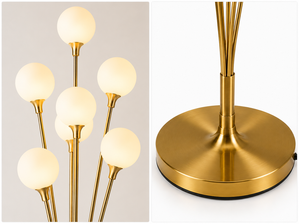 Modern 9-Light Gold Globe Floor Lamp – Contemporary LED Standing Lamp