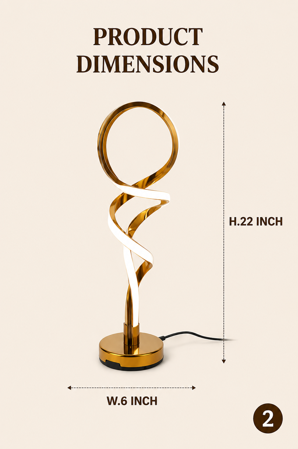 Modern Spiral LED Table Lamp – Minimalist Decorative Desk & Bedside Light