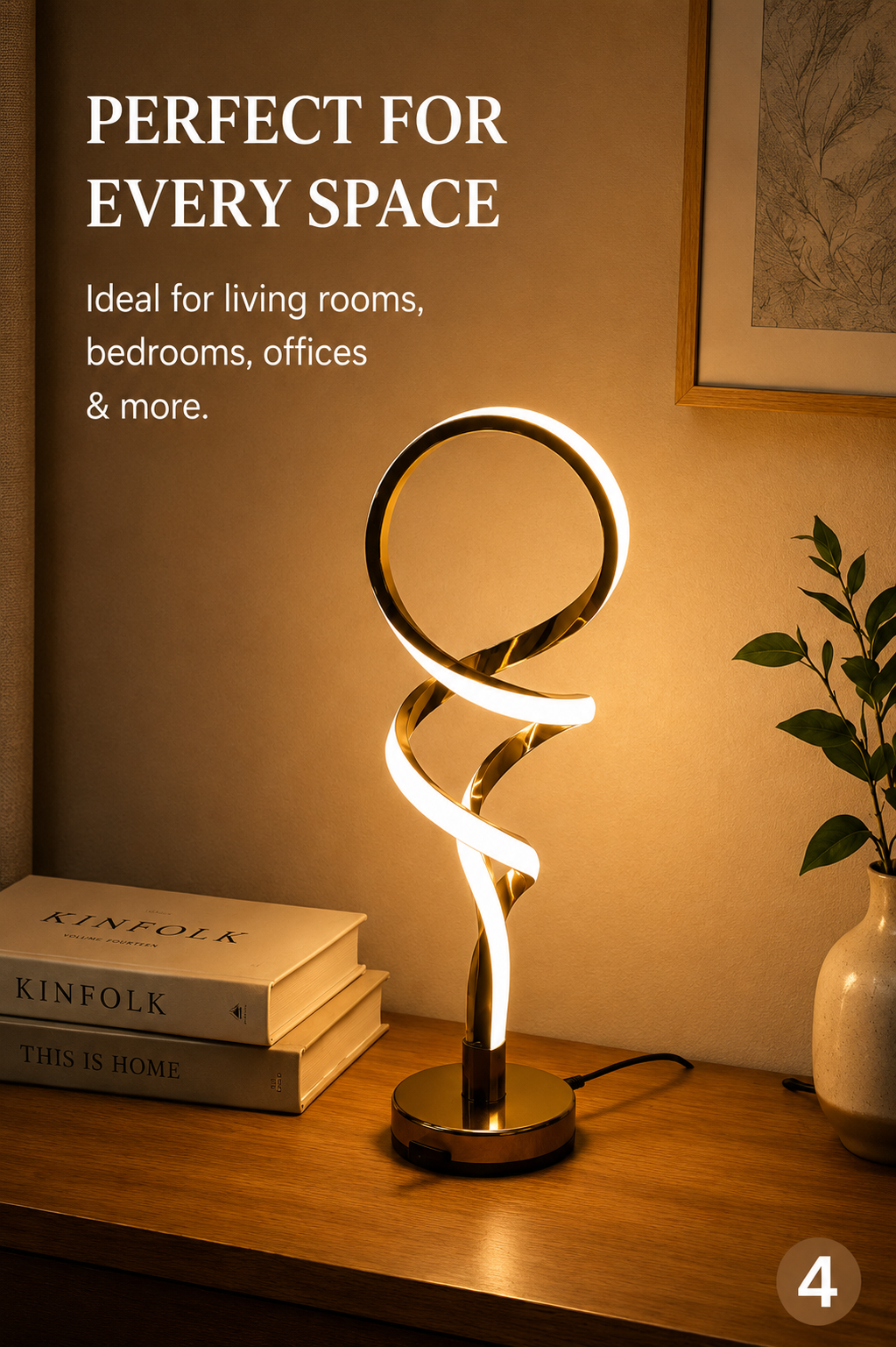 Modern Spiral LED Table Lamp – Minimalist Decorative Desk & Bedside Light