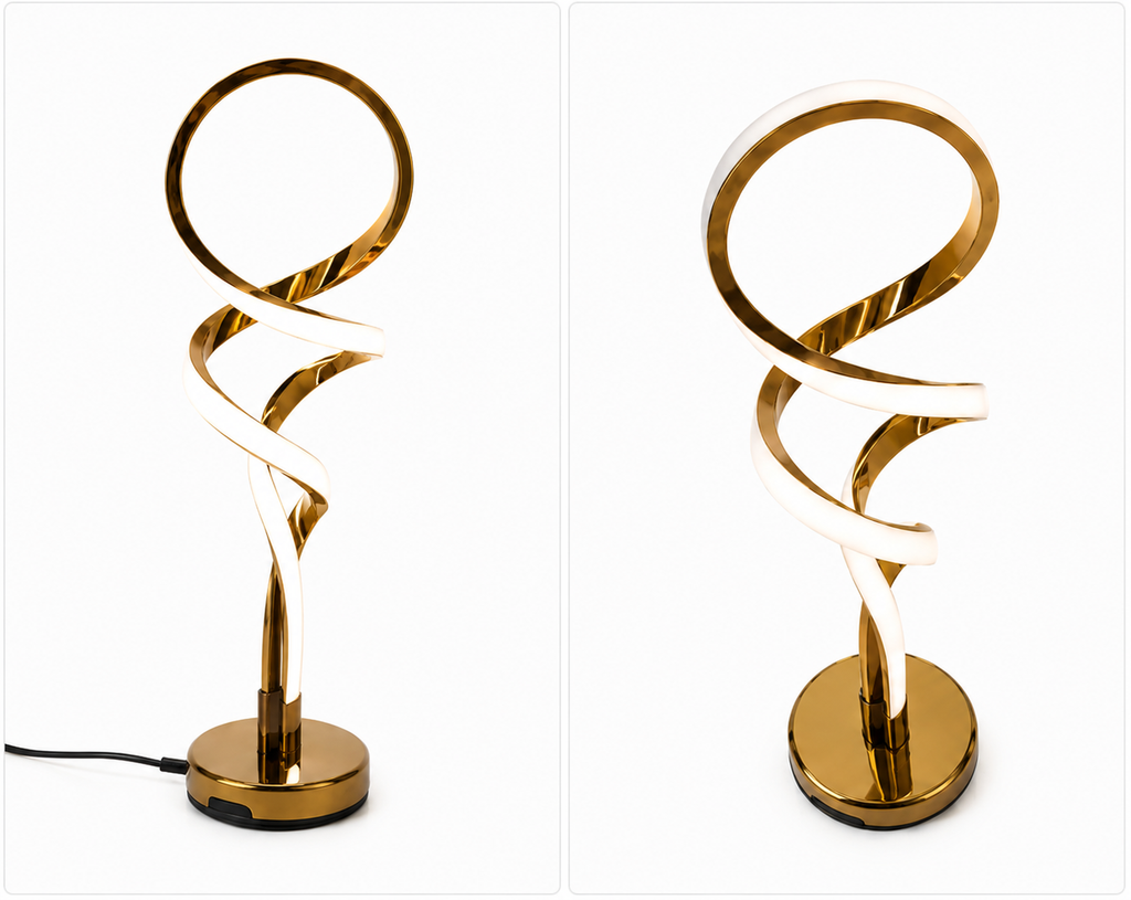 Modern Spiral LED Table Lamp – Minimalist Decorative Desk & Bedside Light