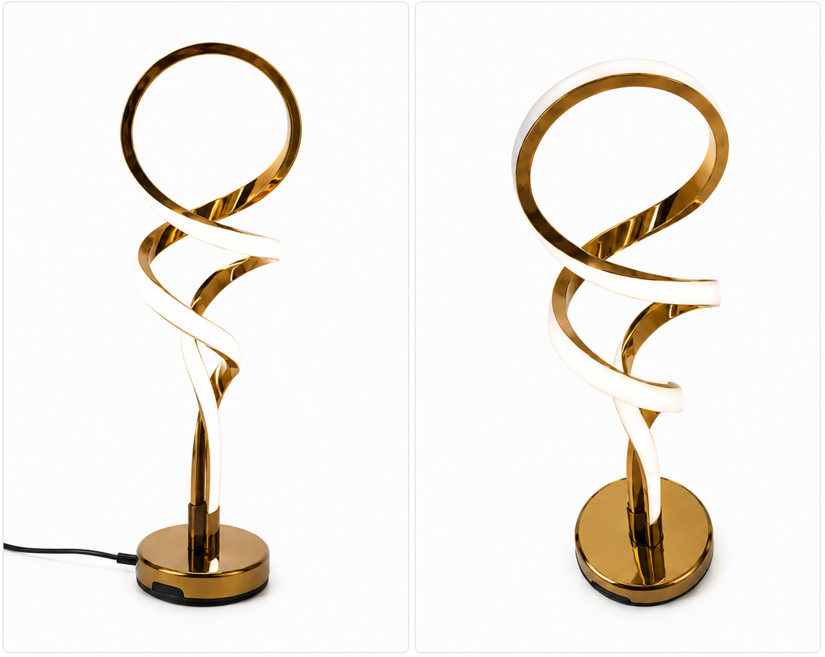 Modern Spiral LED Table Lamp – Minimalist Decorative Desk & Bedside Light