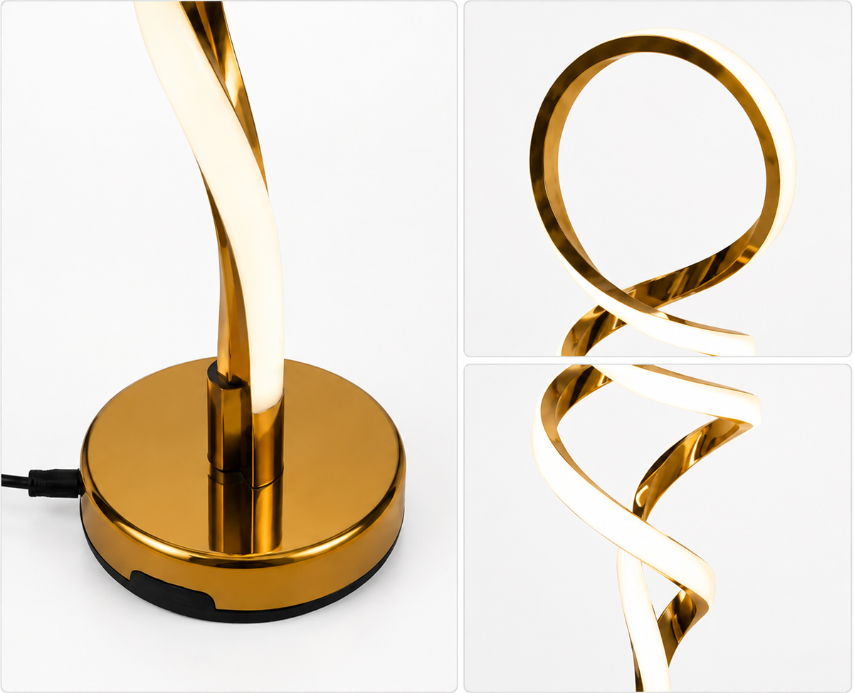 Modern Spiral LED Table Lamp – Minimalist Decorative Desk & Bedside Light