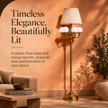 Vintage Globe Floor Lamp with Pleated Shade