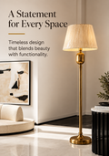 Antique Gold Floor Lamp with Fabric Shade
