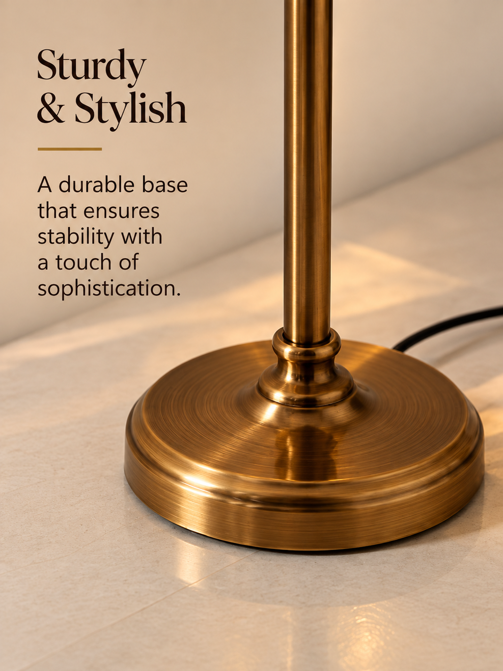Antique Gold Floor Lamp with Fabric Shade