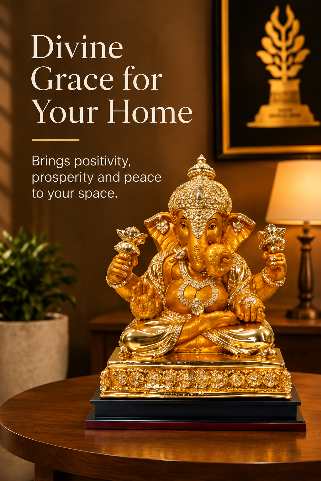 Divya Shree Gold-Toned Ganesha Idol