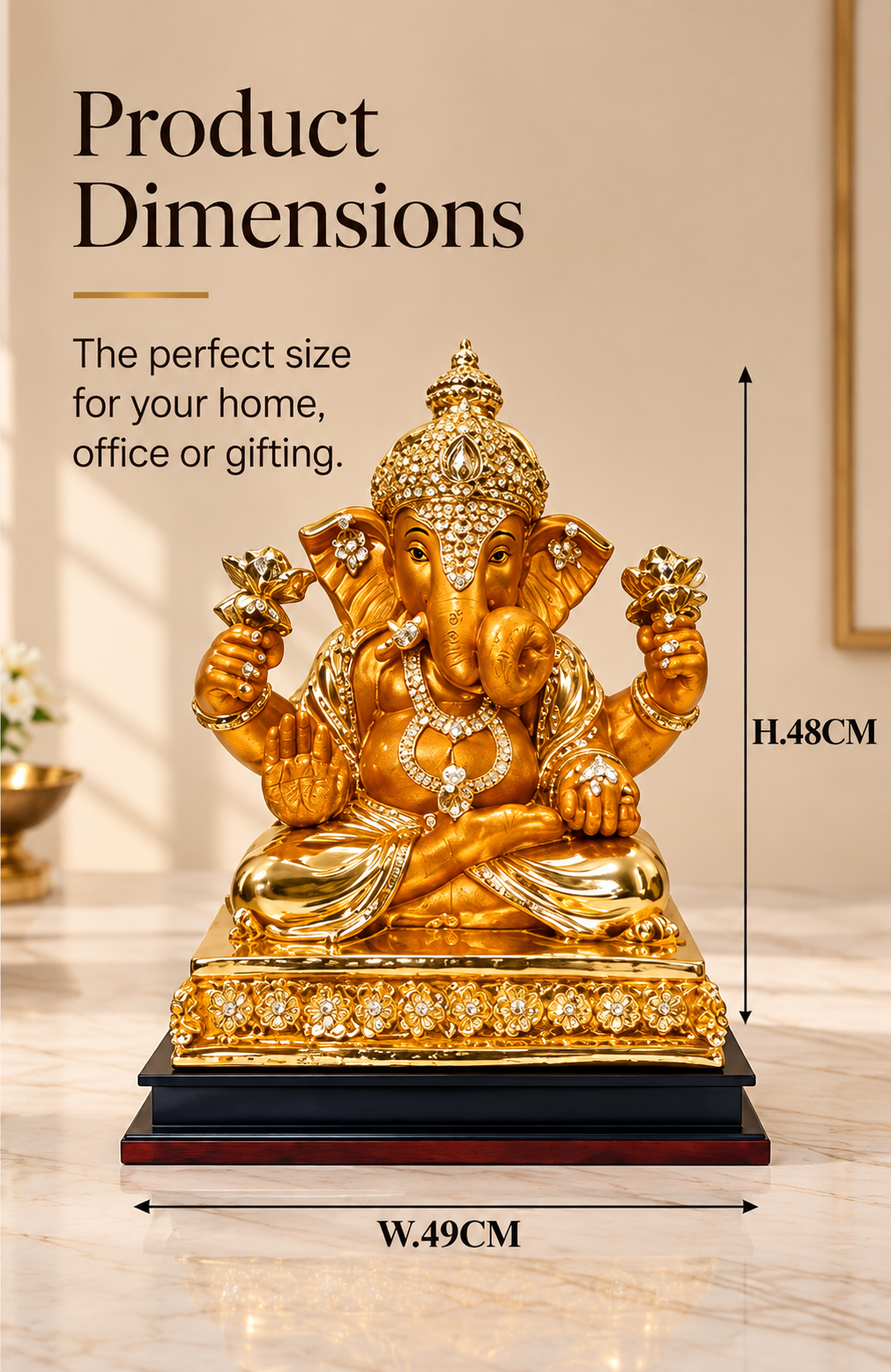 Divya Shree Gold-Toned Ganesha Idol