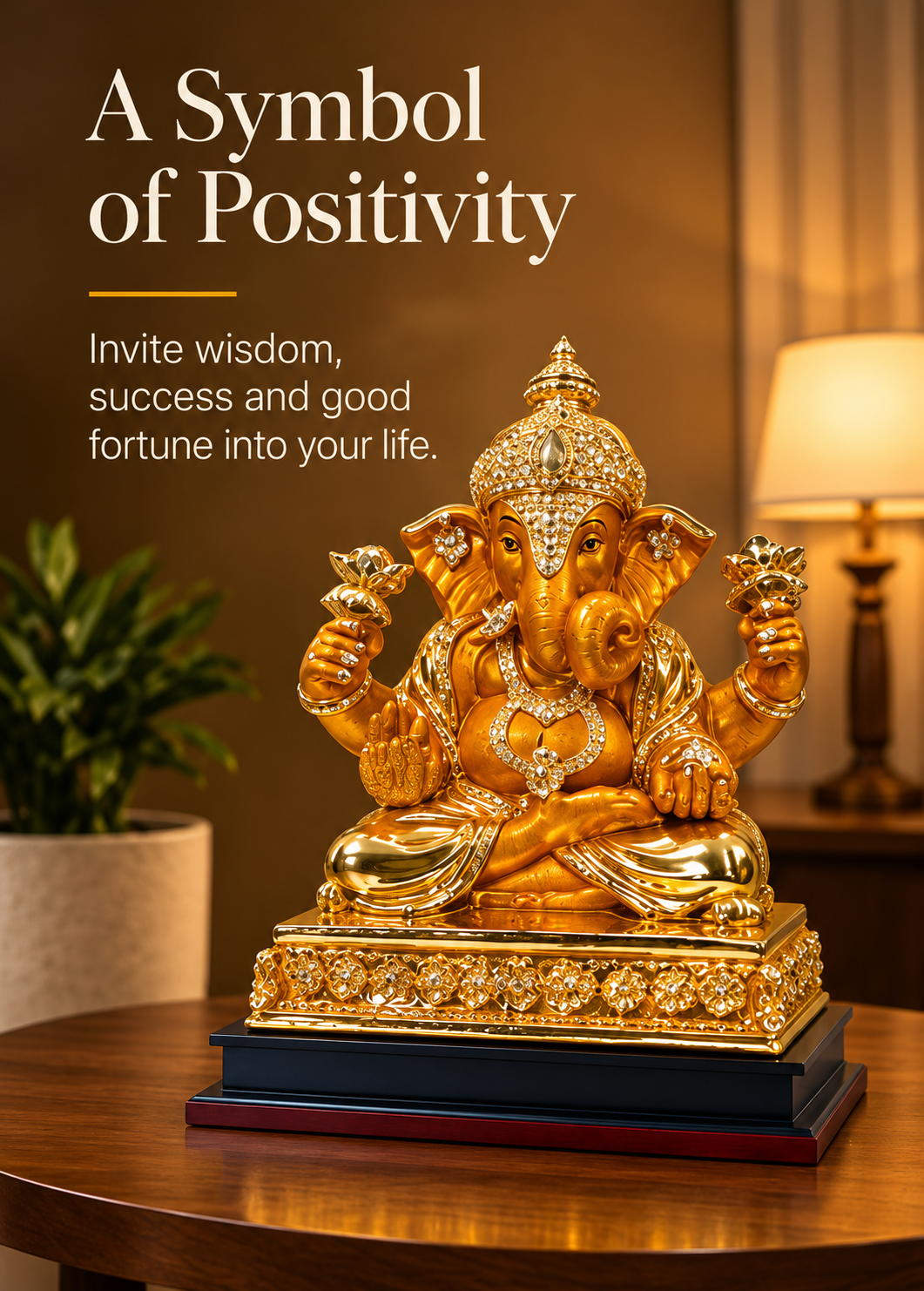 Divya Shree Gold-Toned Ganesha Idol