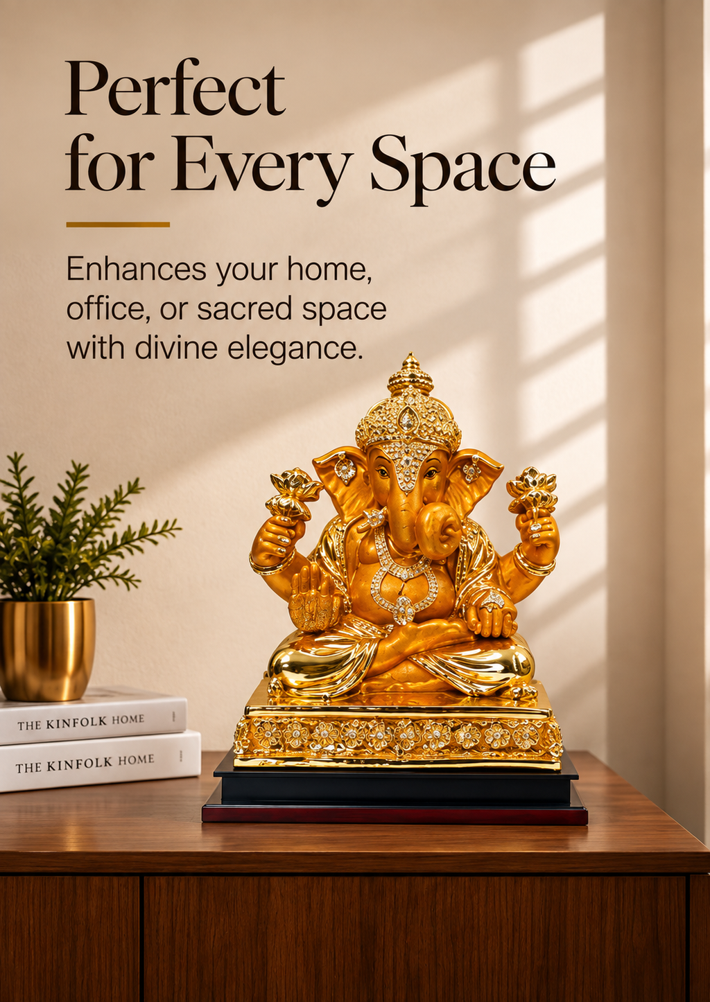 Divya Shree Gold-Toned Ganesha Idol