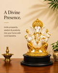 Divine Ganesha Gold & Ivory Idol