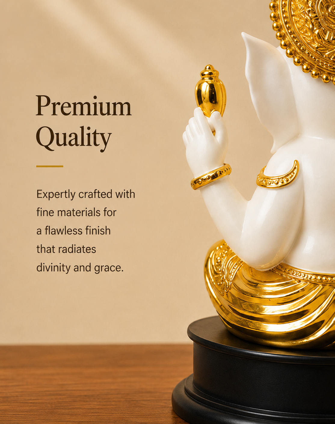 Divine Ganesha Gold & Ivory Idol