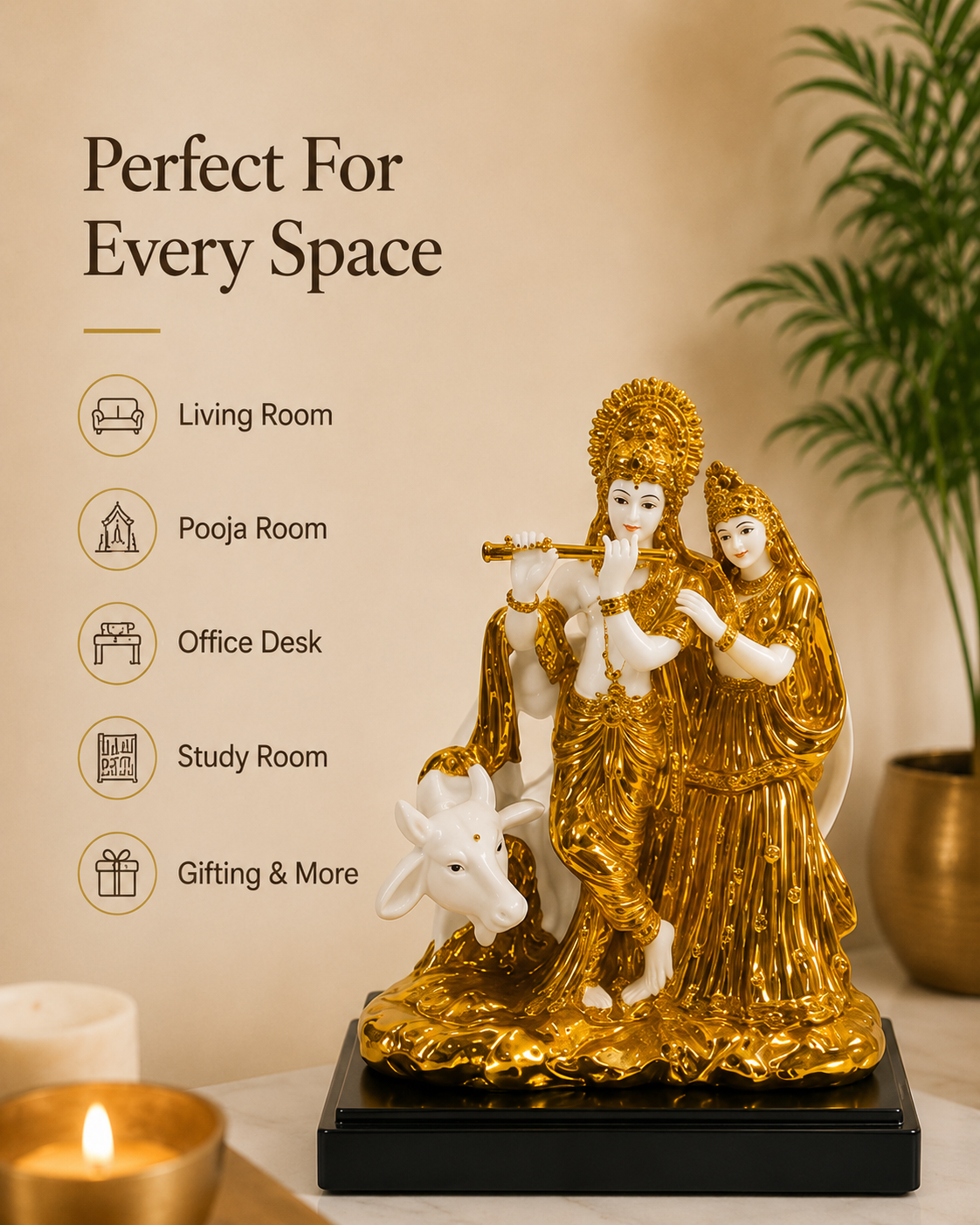 Radha Krishna Decorative Idol