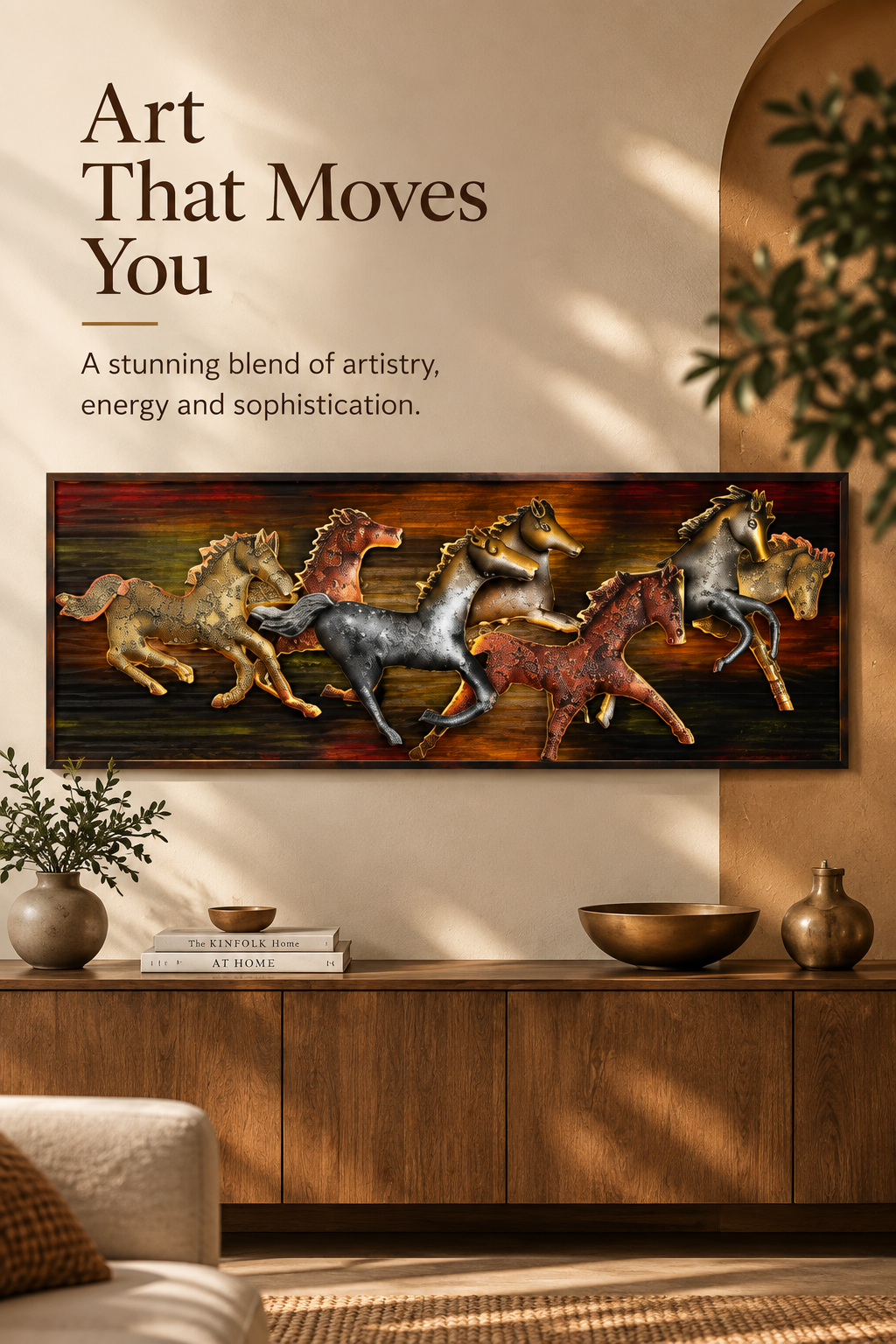 Seven Horses Metal Wall Art – Power & Freedom Statement Décor