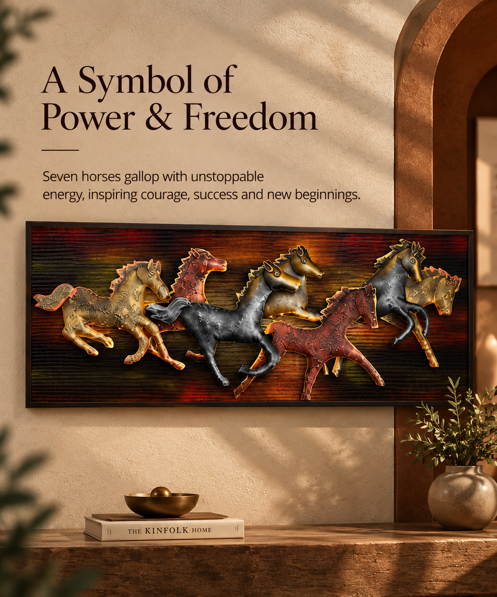 Seven Horses Metal Wall Art – Power & Freedom Statement Décor