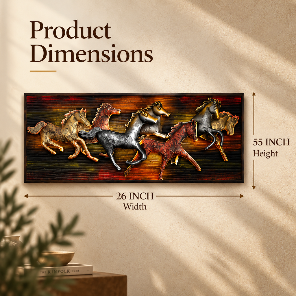 Seven Horses Metal Wall Art – Power & Freedom Statement Décor