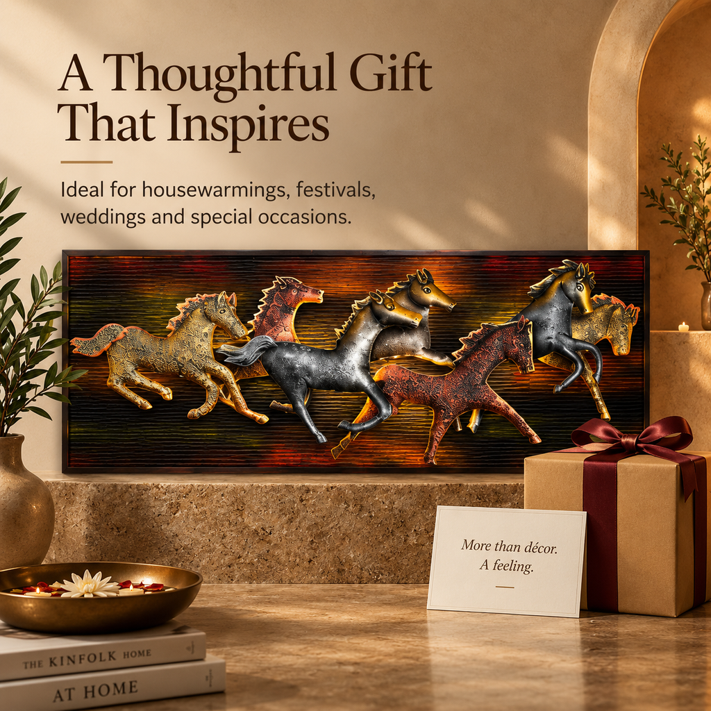 Seven Horses Metal Wall Art – Power & Freedom Statement Décor