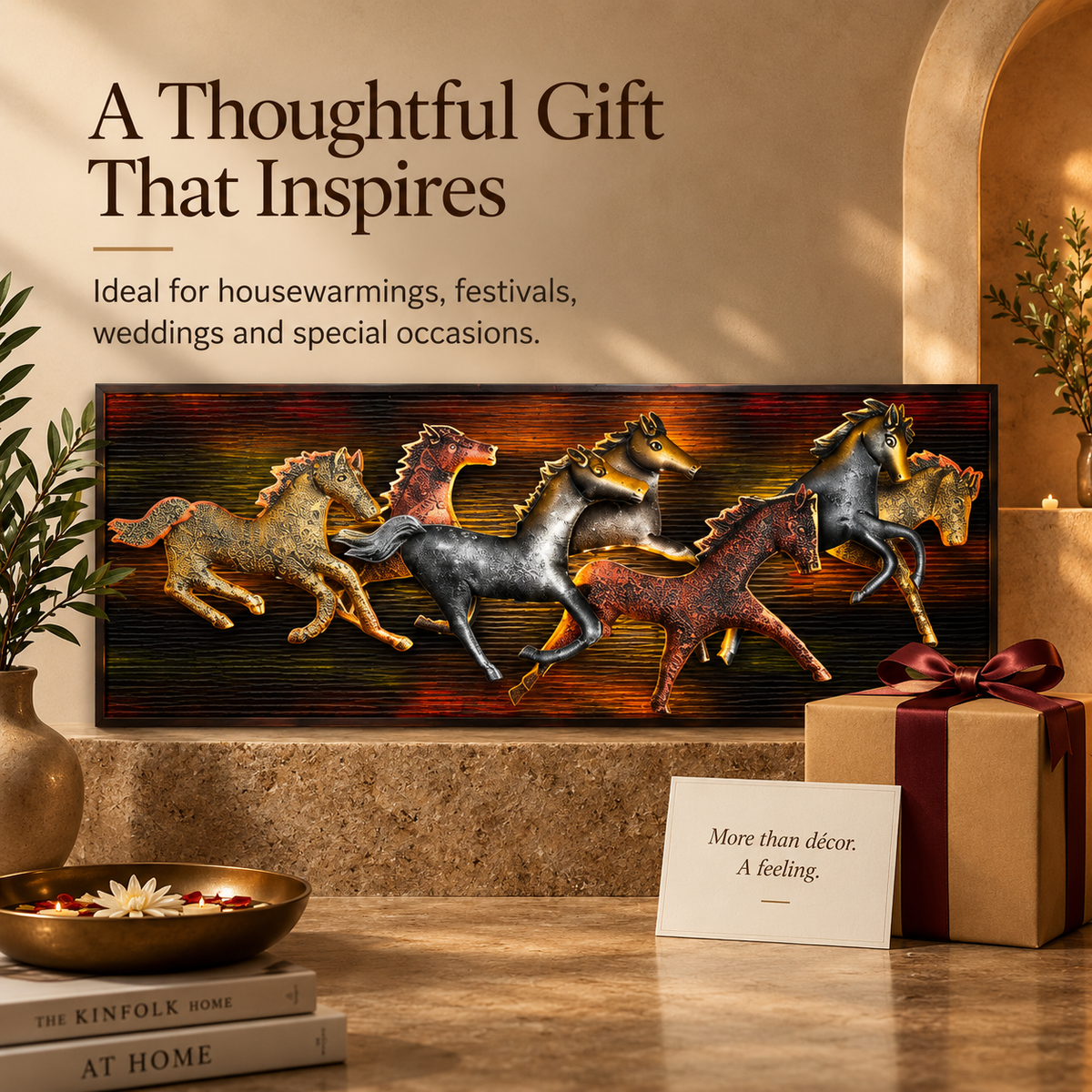 Seven Horses Metal Wall Art – Power & Freedom Statement Décor