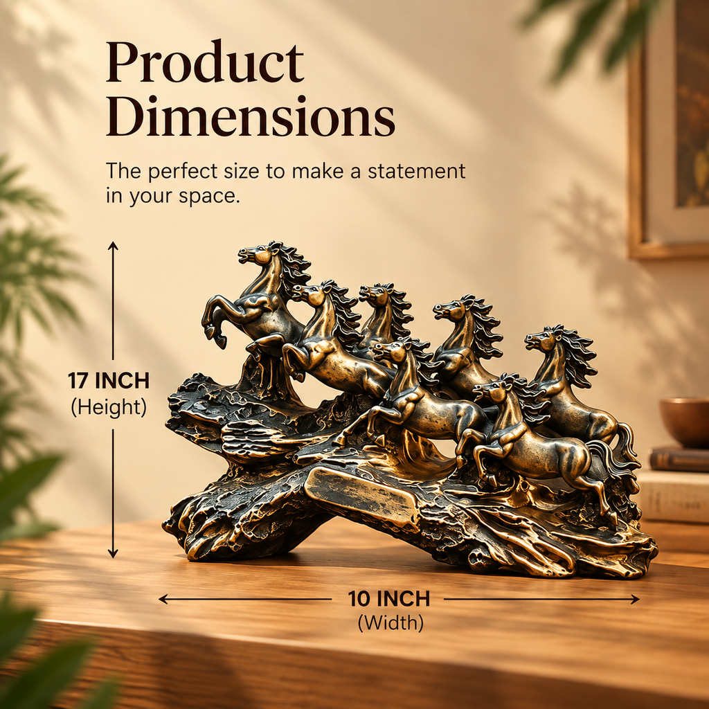 Seven Horses Antique Finish Table Décor – Symbol of Strength & Progress